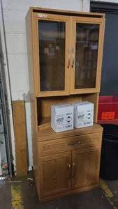 Wooden Kitchen Hutch w built in light