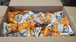 Box of in date Goldfish snacks