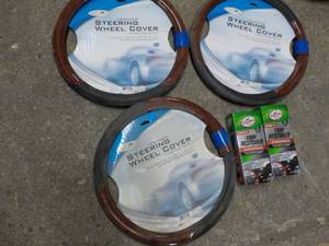 3 Leather Steering Wheel Covers and...