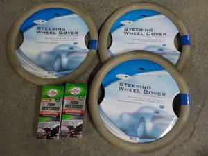 3 Steering Wheel Covers and 2 Turtl...