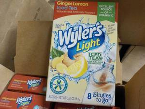 12 boxes Wylers light Iced Tea Gin...