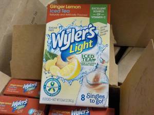 12 boxes Wylers light Iced Tea Gin...