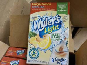 12 boxes Wylers light Iced Tea Gin...