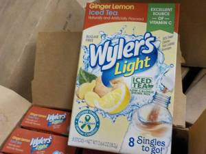 12 boxes Wylers light Iced Tea Gin...