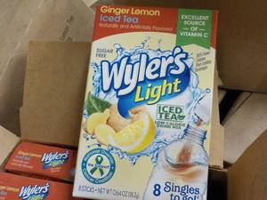 12 boxes Wylers light Iced Tea Gin...