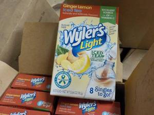 12 boxes Wylers light Iced Tea Gin...