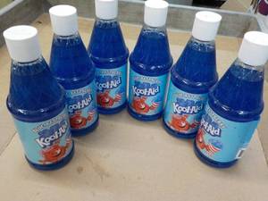 6 Bottles Blue Raspberry Kool Aid S...
