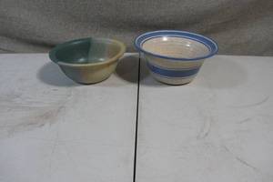 lot 36 image: Set of 2 Hand Made Clay Bowls Made in the USA