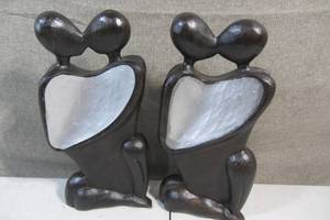lot 49 image: Set of 2 Love Fertility Statue Figurines-Made in Indonesia