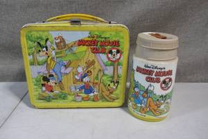 lot 52 image: Mickey Mouse Club Lunchbox and Thermos-Vintage