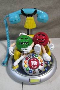 lot 65 image: M & M s Desk Telephone with Green and Red Characters Cord Phone