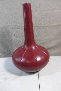 lot 71 image: Large Burgundy Vase Garlic Bub Shaped