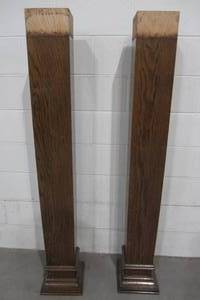 lot 72 image: 2 Large Hallow Oak Wood Pillars