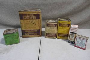 lot 115 image: Set of 6 Vintage Tins and Supply Products
