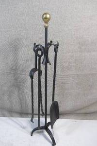 lot 141 image: Cast Iron Fire Poker Set