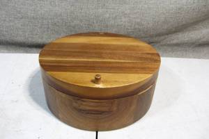 lot 202 image: Wooden 3 Section Keep Sake Box
