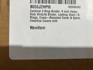 lot 183 image: LOT OF 2 Cardinal 6 Inch Heavy Duty 3-Slant-D Ring ClearVue Covers Black Binders