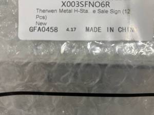 lot 184 image: LOT OF 12 Therwen Metal H-Stake Yard Sign Frames