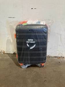 lot 139 image: Rockland Melbourne Hardside 30 Inch Expandable Spinner Wheel Charcoal and Orange Suitcase