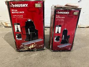 lot 207 image: LOT OF 2 Husky Bottle Jacks - 6 Ton and 20 Ton