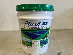 lot 211 image: Plush 5 Gallon Bucket of Tournament Green Recreational Surface Coating