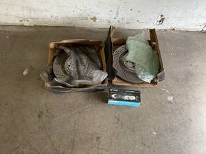lot 118 image: Dynamic Friction Coated Drilled and Slotted Brake Rotors and Ceramic Brake Pads