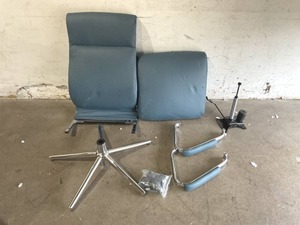 lot 125 image: Office Star Antimicrobial Dillon Blue Fabric Fabric High Back Managers Adjustable Office Chair with Chrome Base