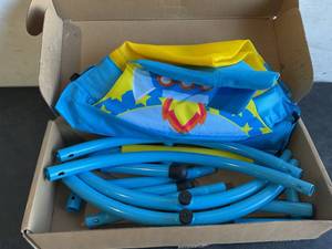 lot 255 image: LANGXUN Toddler Blue InddorOutdoor Rocket Trampoline