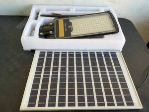 lot 275 image: Joylight Outdoor Solar LED Dawn to Dusk Street Lamp with Remote Control Mounting Pole