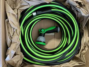 lot 225 image: 50 ft. Heavy Duty Flexible Garden Hose with 10-Function Sprayer