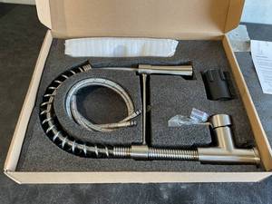 lot 288 image: KINGO HOME Brushed Nickel High Arc Kitchen Faucet with Pull Down Sprayer