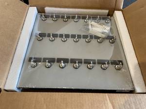lot 356 image: KEYSTAND 21 Bolted Metal Hooks with Pre-Printed Numbers & Custom Name Plate