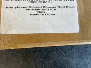 lot 363 image: PrettyHome Adjustable Rustproof Black Curved Shower Curtain Rod