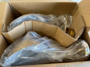 lot 368 image: Shawnkey Set of 2 Modern Brass Metal Swing Arm Wall Sconces