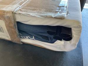 lot 369 image: Pamo Babe Lightweight Blue Travel Crib with Soft Mattress Pad