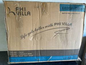 lot 376 image: PHI VILLA Navy Blue and Black Padded Zero Gravity Lounge Chair