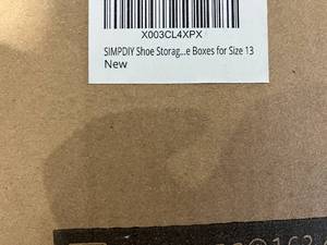 lot 317 image: SIMPDIY 12 Pack of White Stackable Shoe Storage Boxes