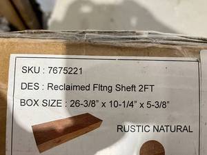 lot 340 image: Emmerson Rustic Natural Reclaimed Wood Floating Shelf