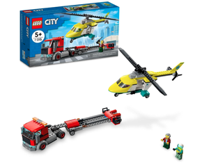 lot 62 image: LOT OF 2 LEGO City Building Kits - Great Vehicles Rescue Helicopter Transport and Ice Cream Truck Van