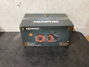 lot 35 image: Memphis Audio MXA62PS 6.5 Inch Black with LED Coaxial Powerports Speaker Pods for Roll Bars