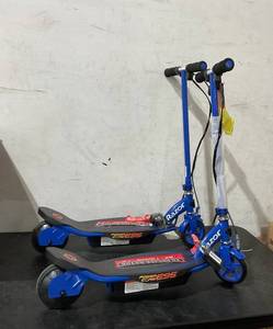 lot 43 image: LOT OF 2 Razor Blue Power Core E95 Electric Scooters