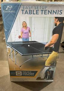 lot 49 image: EastPoint Mid-Sized Easy Setup Black Table Tennis Table