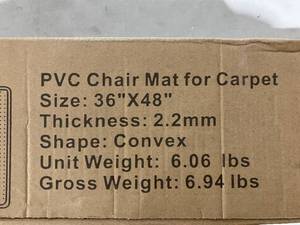 lot 419 image: 36 x 48 Inch Rectangular Desk Chair Mat for Carpet