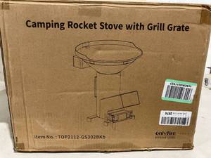 lot 421 image: Onlyfire 3-In-1 Black 18 Inch Wood Burning Camp Rocket Stove