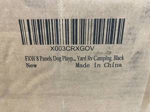 lot 438 image: FXW 8-Panel 40 Inch Height Black Rollick Dog Playpen