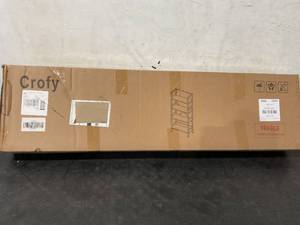 lot 392 image: Crofy 4-Tier White Metal and Wood Bookshelf