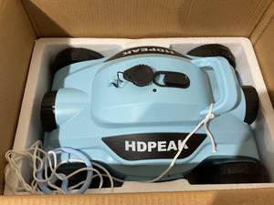 lot 463 image: HDPEAK Blue Cordless Robotic Pool Cleaner for AboveIn-Ground Pools Up to 50 feet
