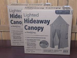 lot 58 image: Set of 2 HearthSong 6-Foot Lighted Hideaway Canopy and Backyard Play Space Pink