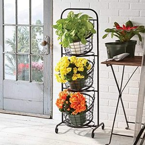 lot 94 image: Mesa 3-Tier Market Basket Wrought Iron Removable (missing hardware)