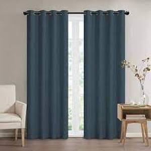 lot 19 image: Bradley Total Blackout Window Curtains, 2-piece Set - Bradley Navy